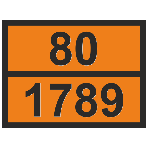 Табличка опасный груз 80-1789 Соляная кислота
